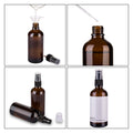 Hydior Amber Glass Spray Bottles for Essential Oils, 4oz Empty Small Fine Mist Spray Bottle 2 Pack Black Amber