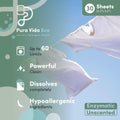 Laundry Detergent Sheets - 30 Sheets (up to 60 Loads) - Unscented - Ideal for Travel, Baby Clothes - Compact, Liquidless, Hypoallergenic,