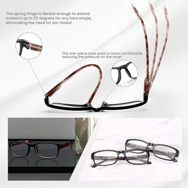 BLS BLUES Reading Glasses for Women/Men Blue Light Blocking, Fashion Readers Anti Eye Strain/Migraine Eyeglasses 6 Packs/Case Mix1 1.0 x
