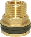 Hooshing Brass Bulkhead Fitting 3/8" Female 1/2" Male Thread Water Tank Connector with Rubber Ring