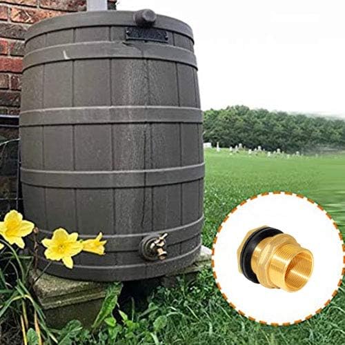 Hooshing Brass Bulkhead Fitting 3/8" Female 1/2" Male Thread Water Tank Connector with Rubber Ring