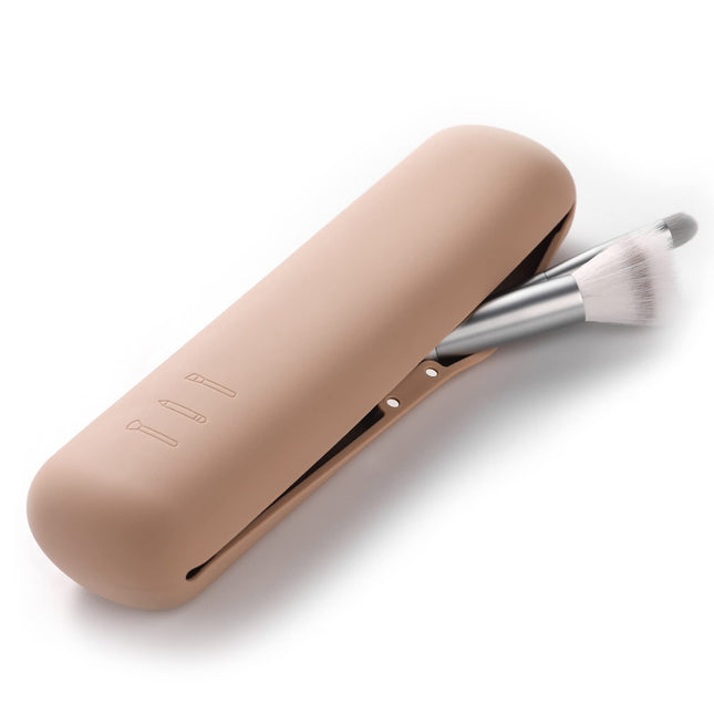 FERYES Large Travel Makeup Brush Holder, Magnetic Anti-Fall Out Silicon Portable