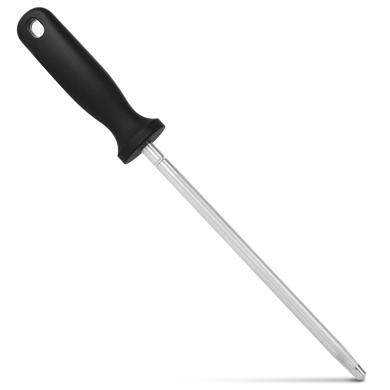 12 Inches Knife Sharpening Steel Rod, High Carbon Steel Honing Rod with 9 Inches Sharpening Steel and Ergonomic PP Handle, Premium Kitchen Knife