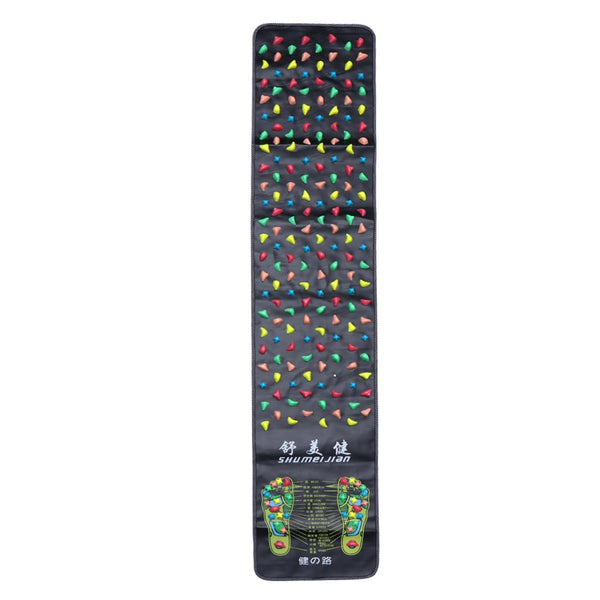 Healifty Cobblestone Foot Massage Mat 68X1X68 Inch Non-Slip Reflexology Walking Mat for Foot Pain Relief Indoor Use with Detachable Stones