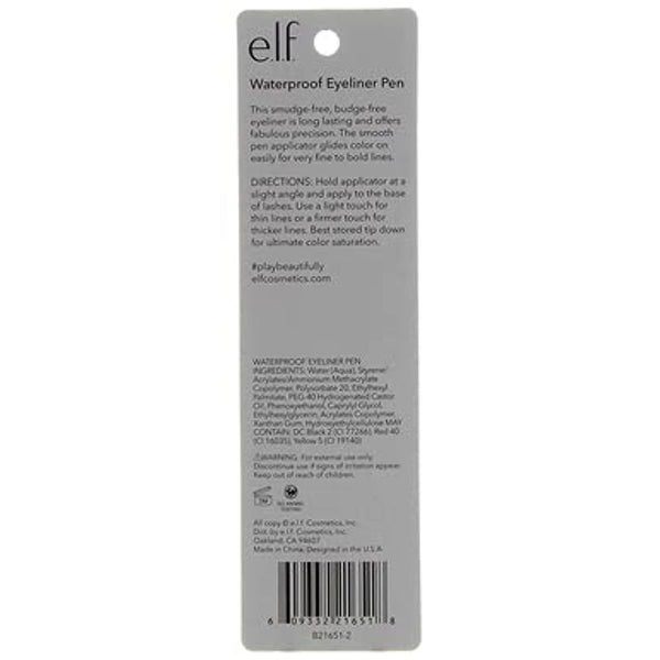 E.L.F. Eyeliner Pen with Felttip Applicator, Black, 0.05 Fl Oz