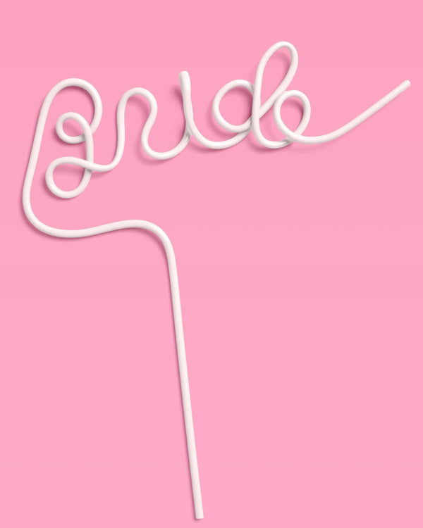 Xo, Fetti Bachelorette Party XL White Bride Straw | Bridal Shower Party Decorations | Bride to Be Gift
