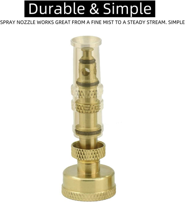 PLG Heavy Duty Brass Adjustable Twist Hose Sprayer Nozzle, 2 Pack Set A