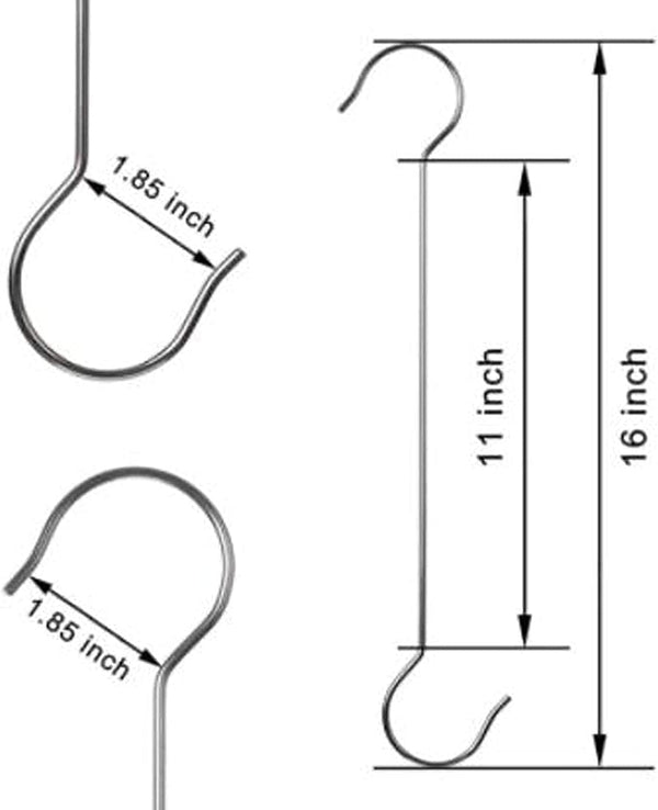K Y KANGYUN 6 Pack 16 Inch Extra Large S Hooks Heavy Duty Plant Hanging Hook Long S Shaped Extension Hooks for