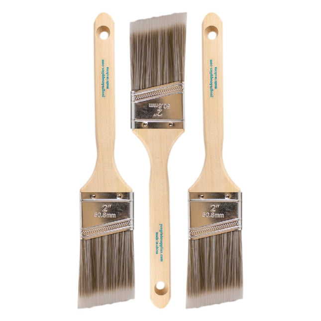 Pro Grade Paint Brushes, 2 Inch Angled Paint Brush, Trim & Walls, 3 Pack 3Ea H 2