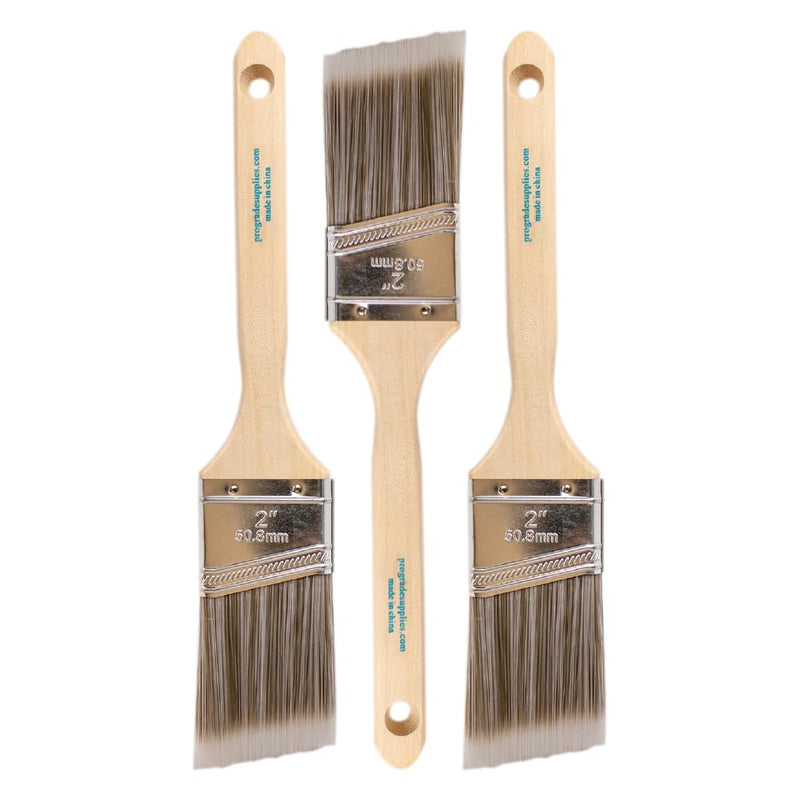 Pro Grade Paint Brushes, 2 Inch Angled Paint Brush, Trim & Walls, 3 Pack 3Ea H 2A
