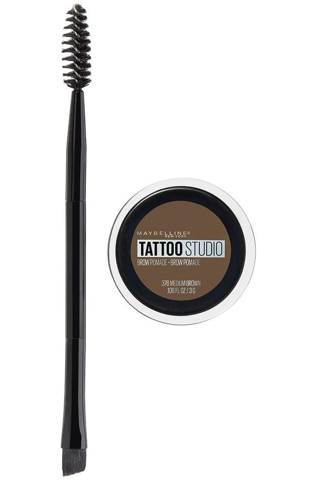 Maybelline Tattoostudio Brow Pomade Long Lasting, Buildable, Eyebrow Makeup, Med