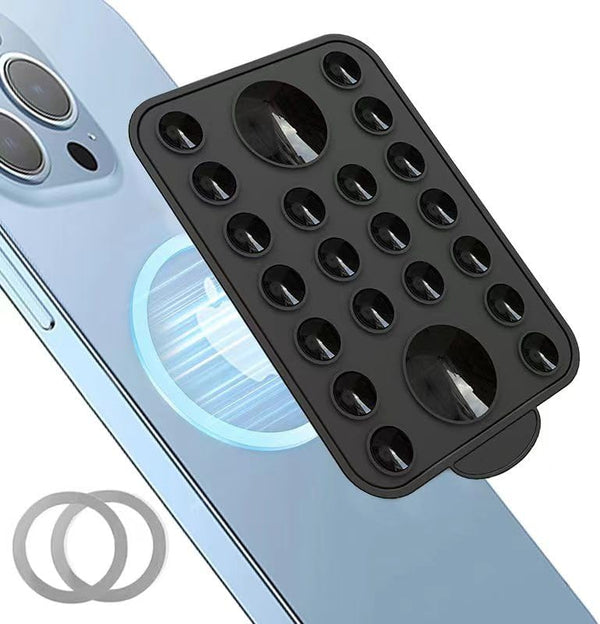 VORTEX Magnetic Silicone Suction Phone Mount - Detachable Silicone Grip Suction Phone Case, Hands-Free Compatible Mount for iPhone 15/14/13/12