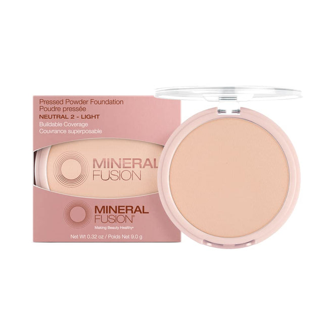 Mineral Fusion Pressed Powder Foundation, Neutral 2 - Fair/Med Skin W/Neutral Un