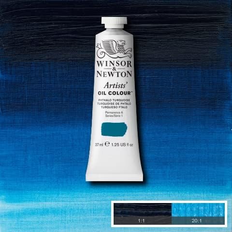 Winsor & Newton Artists' Oil Color, 37ml (1.25 oz) Tube, Phthalo Turquoise 1.25-oz Tube Phthalo Turquoise