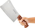 Juvale Meat Cleaver - 8-Inch Stainless Steel Blade, Wood Handle - Heavy-Duty Butcher Knife & Bone Cleaver for Beef Brisket, Meat Cutting &