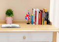12 Pcs United Kingdom Desk Flags Set, British Small Mini Table Office Mini Desktop Flag With Black Flagpole and Black Base For Home Office