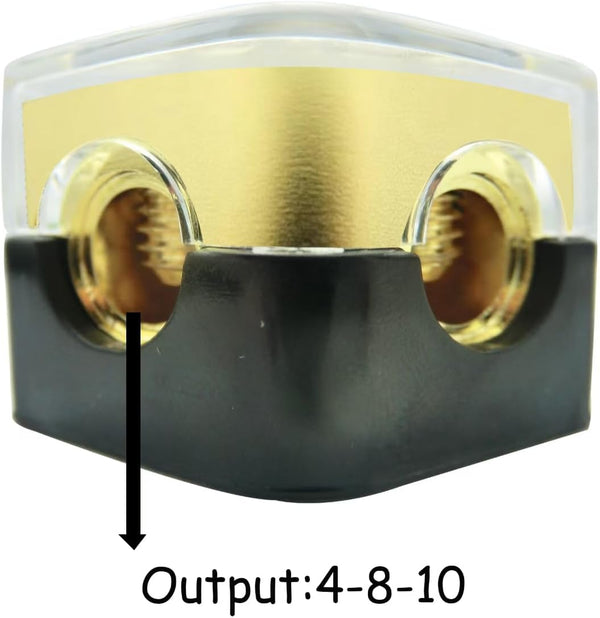 KCT 0/2/4 Gauge in 4/8 Gauge Out 2 Way Amp Power Distribution Block for Car Audio Splitter