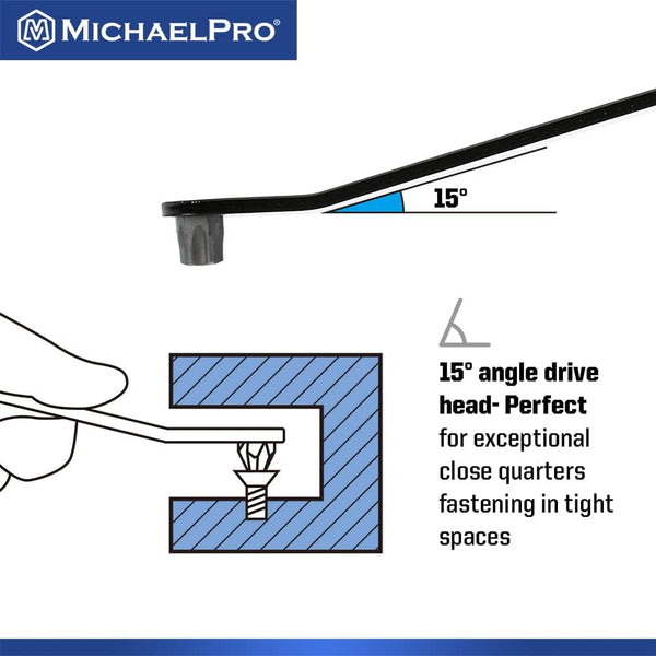 MichaelPro 5-Piece Ultra Low Offset Screwdriver Set, Slim Profile Angled Screwdrivers, Star Driver | T20, T25, T27, T30, T40 | MP002029