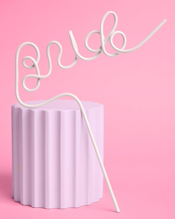 Xo, Fetti Bachelorette Party XL White Bride Straw | Bridal Shower Party Decorations | Bride to Be Gift