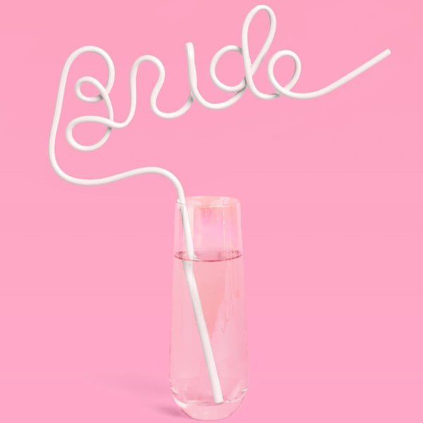 Xo, Fetti Bachelorette Party XL White Bride Straw | Bridal Shower Party Decorations | Bride to Be Gift
