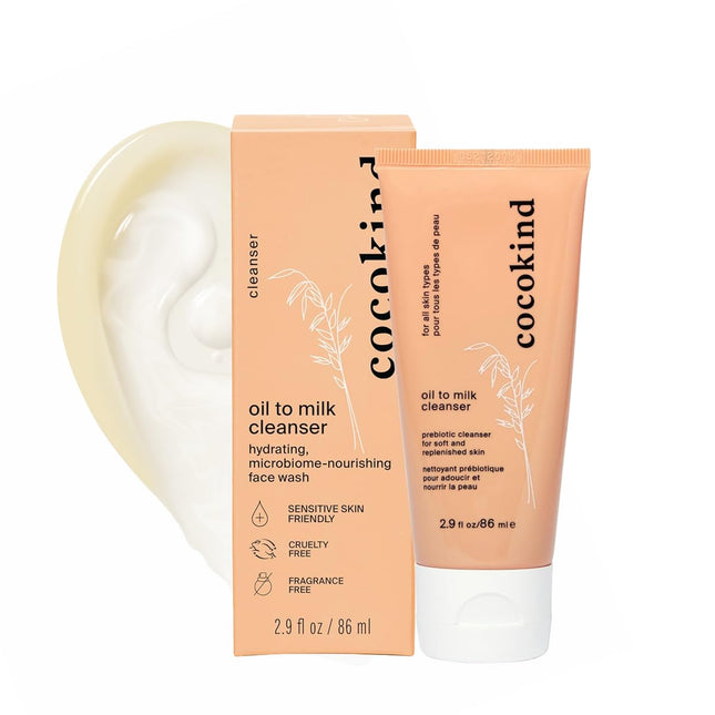 Cocokind Oil to Milk Face Wash, Oil Based Cleanser and Oil Makeup Remover - Clea