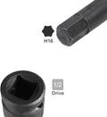 16mm Hex Impact Bit Socket, 1/2" Drive H16 Allen Socket, Cr-Mo Steel | Lengthen Hex Screwdriver Adapter for Electric Ratchet Wrenches Fastening Screws