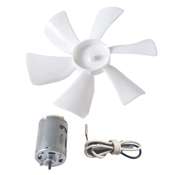 MERZHCHARE 6 inch RV Vent Fan, 12V D-Shaft RV Fan Motor with White Fan Blade, RV Exhaust Fan with 2 Screws 2 Zip Ties and Template for mounting,