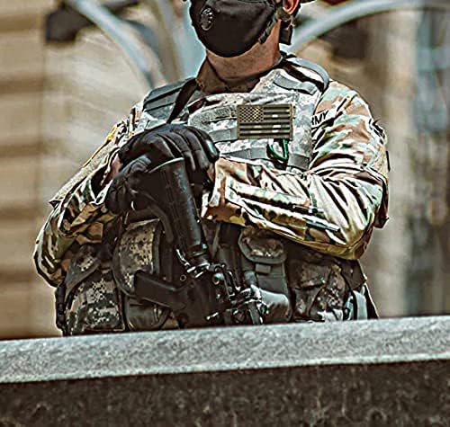 U-LIAN 2x3.15 Inch IR Infrared US USA American Flag Patch Tactical Vest Patch Hook-Fastener Backing (Forward+Reversed) IR-Camo2pc