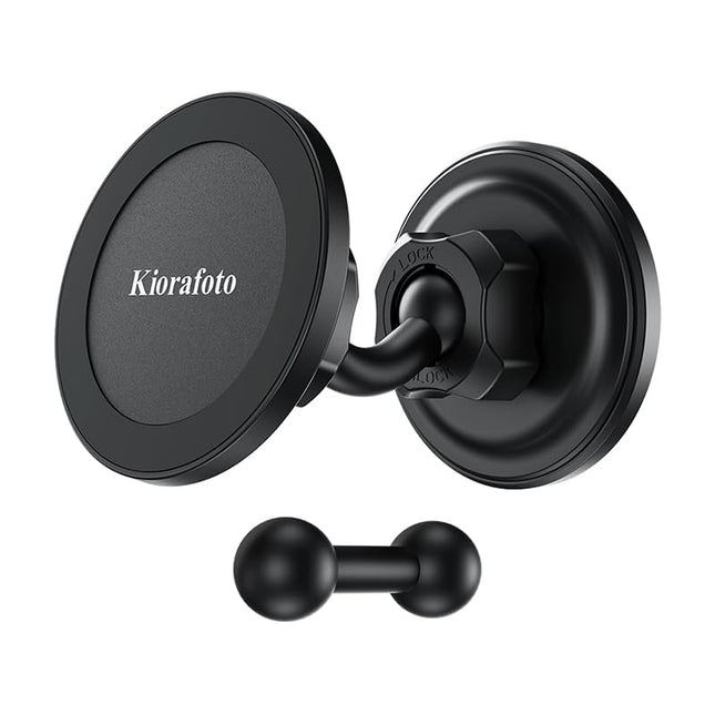 Gym Magnetic Phone Holder for Magsafe, Dual Magnetic Phone Mount Gym Phone Holder Magnet with Double Ball Head Locking A