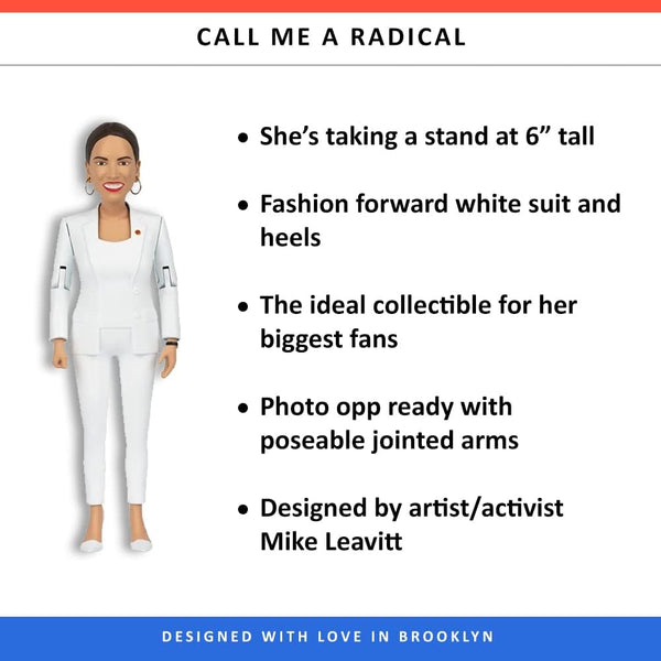FCTRY Alexandria Ocasio-Cortez Real Life Political Action Figure: US Female Representative AOC Collectible Figurine Perfect for Collectors, Gag