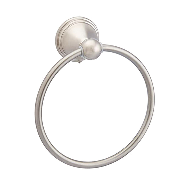 Amazon Basics Round Modern Towel Ring, 6.3-inch Diameter, Satin Nickel Satin Nickel Modern