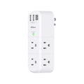 USB Outlet Extender Surge Protector - Mifaso Rotating Plug, 6 AC Multi Plug and 3 USB Ports (1 C), 1800 Joules, 3-Sided Swivel Power Strip Spaced