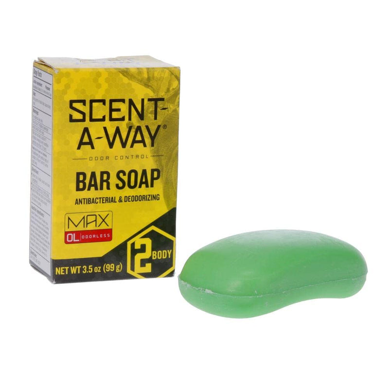 Hunters Specialties Scent-A-Way MAX Bar Body Soap - Hunting Odorless Green Soap Scent Eliminator for Hunters, Trappers, Anglers, and Campers - 3.5