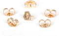 ERT 14K Gold Earring Backs - 6 Piece Replacement Yellow Gold Ear Locking for Stud Ear Rings 3 Pairs