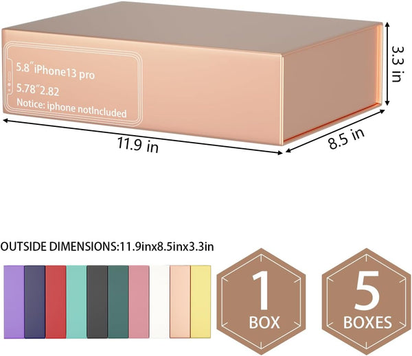 ROSTELACK Gift Boxes 11.9" x 8.5" x 3.3" with Magnetic Closure Lid Boex for Presents,Bridesmaid Gifts Box,Cute Box,Birthday Boxs,Luxury for Gift