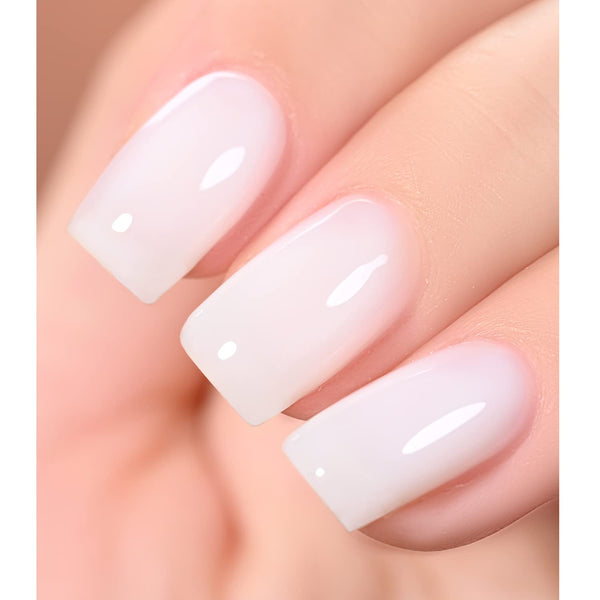 GAOY Milky White Jelly Nude Gel Nail Polish Set, 6 Transparent Colors Sheer Pink Orange Soak off UV Light Cure Gel Polish Kit for Salon and Nail