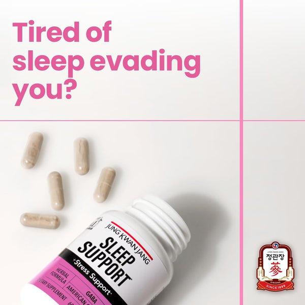 JUNG KWAN JANG Sleep Support GABA Complex 500mg with American Ginseng - Sleep Aid Supplement for Meditation Support, Better Sleep, and Increased
