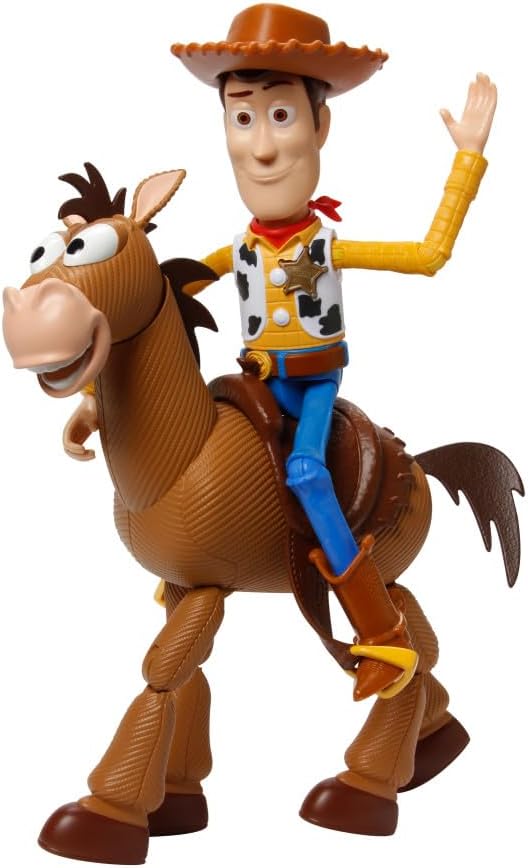 Mattel Disney and Pixar Toy Story Woody & Bullseye 2-Pack, Ages 3+ | Movie-inspired relative scale, Woody + Bullseye poseable figures, 2 pieces,