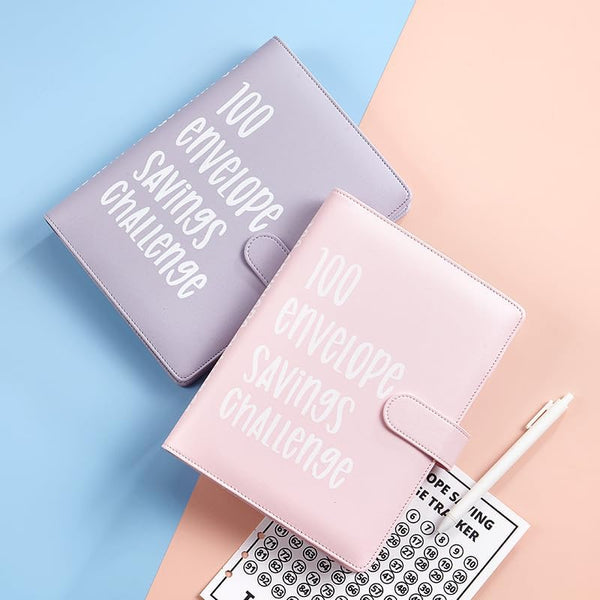 AASLOB 100 Envelopes Money Saving Challenge, 100 Envelope Challenge Binder, Easy and Fun Way to Save $5,050, Savings Challenges Budget Book Binder