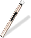 REIDEA Candle Lighter Electronic Arc Windproof Flameless USB Rechargeable Lighter with Safe Button for Home Kitchen, S4, Champagne Gold
