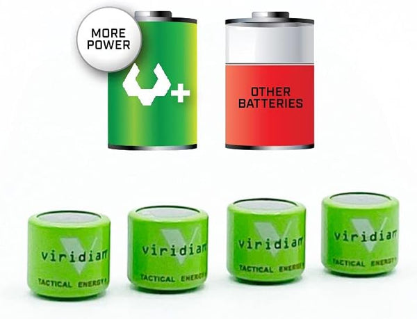 Viridian CR 1/3N Tactical Energy Plus Lithium Batteries, 3 Volt (Retail Pack of 4)