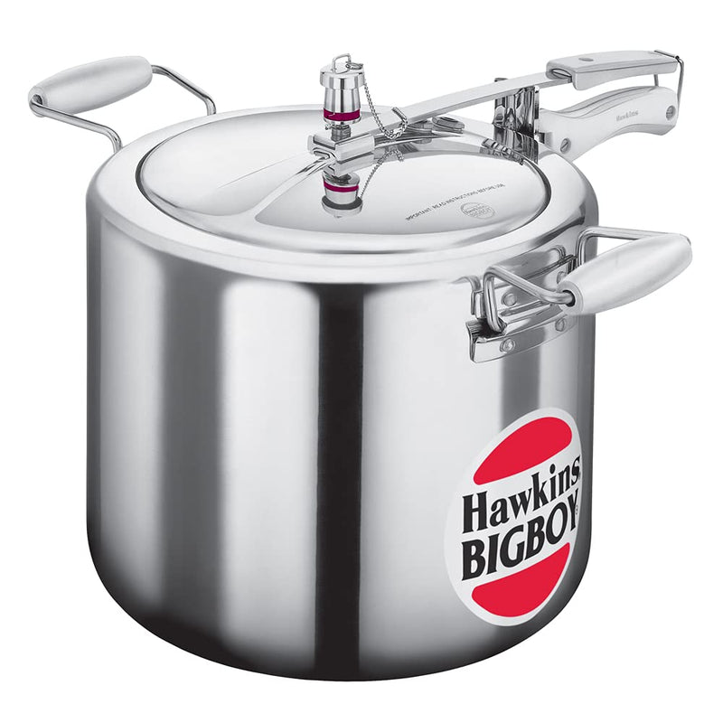 Hawkins 18 Litre Bigboy Pressure Cooker, Big Inner Lid Cooker, Silver (BB18), Aluminium 19 Quarts