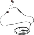 JBL Tune 310C - Wired Hi-Res In-Ear Headphones, Tangle-Free Flat Cable, 3-Button Remote with Microphone (Black)