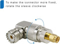 UHF Male PL-259 to UHF Female SO-239 L Shape Right Angle Adapter | 4PCS Connector for Coaxial Cable,CB, Ham Radio Antenna, Low Loss for Efficient