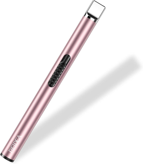 REIDEA Candle Lighter Rose Gold, Long USB Rechargeable Electronic Arc Windproof Flameless Lighter - A Must Have Gadget for Home Kitchen BBQ