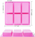 TDHDIKE 3 Pack Silicone Soap Molds(Blue & Pink & Green), 6 Cavities Silicone Baking Mold DIY Handmade Soap Making, Muffin, Loaf, Brownie,