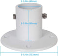 HECASA Deck Anchor Flange Cast Above Ground Pool Ladders Handrails or Slide | 1 7/8" Inch Diameter of 1.9" Aluminum White (1Pc)