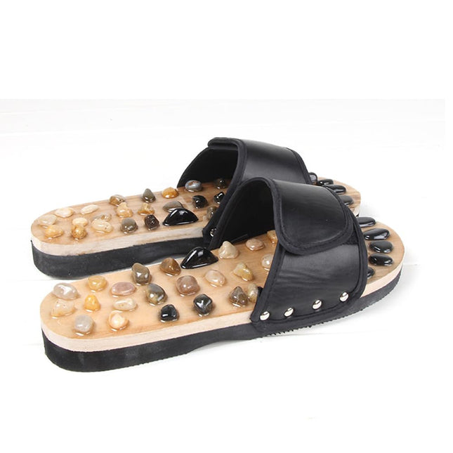 Reflexology Foot Massager Slipper Acupuncture Massage Sandals with Natural Stone