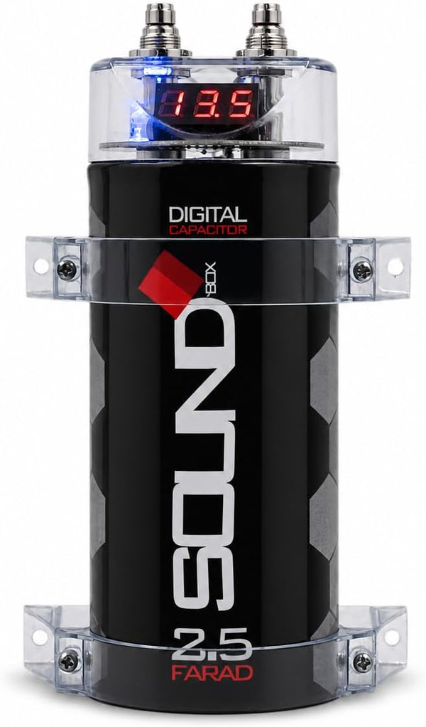 Soundbox SCAP2D, 2.5 Farad Digital Capacitor for Car Audio - 2500 Watts
