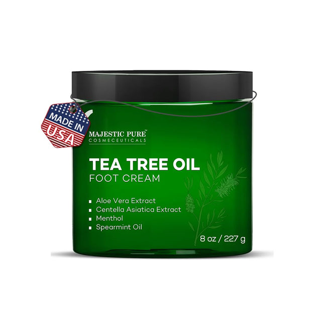 Majestic Pure Tea Tree Foot Cream with Tea Tree Oil - 8 Oz Tea Tree 8 Fl Oz (Pac